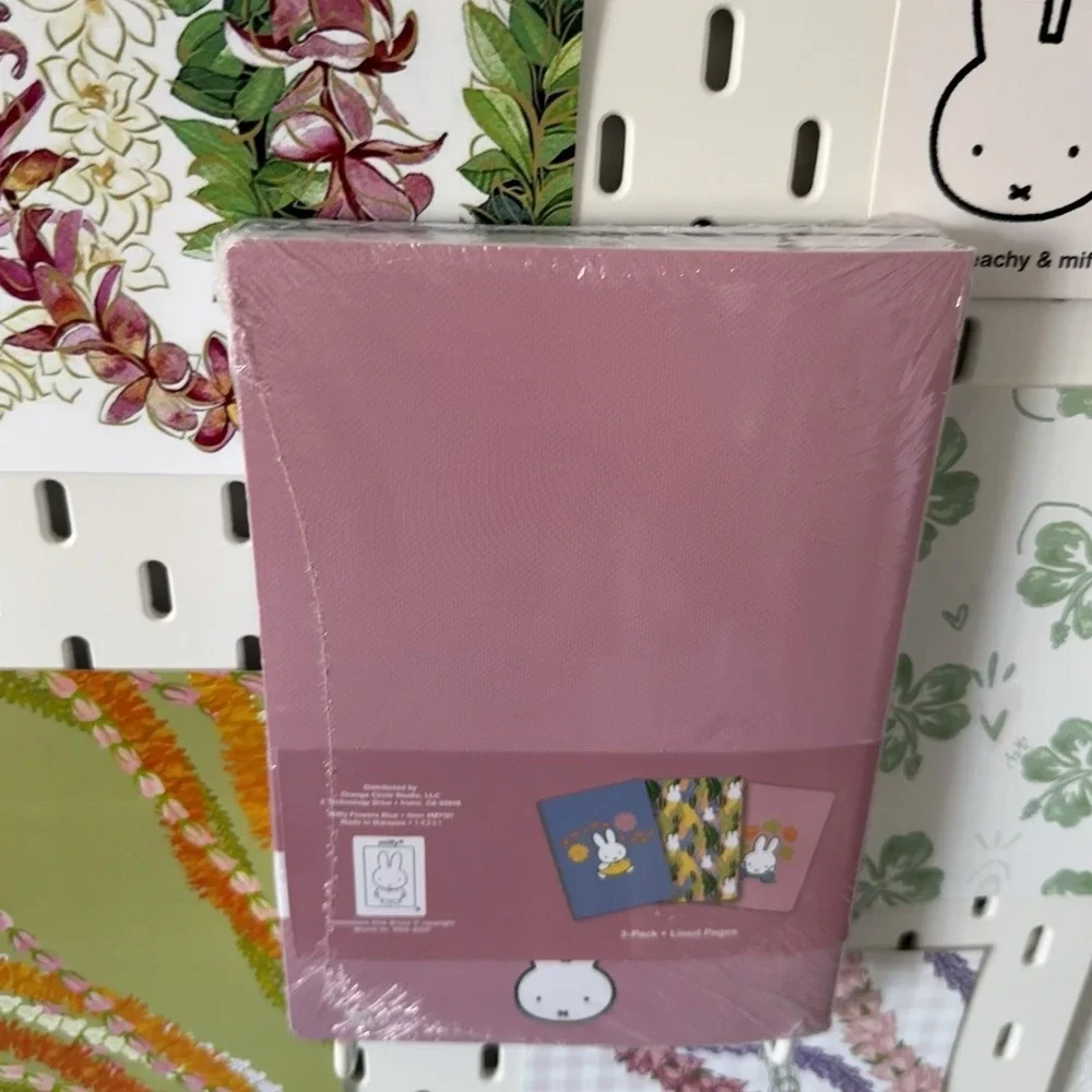 NEW Miffy Pink Green Floral Notebooks Trio 3 Pack Journals 80 Lined Pages Each
